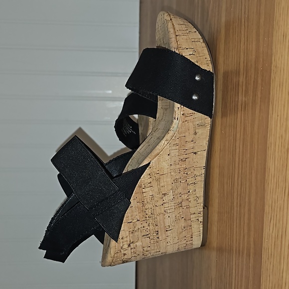 Lucky brand black and cork wedge like new - Picture 6 of 8